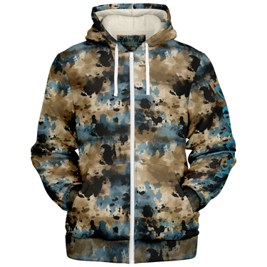 Chokefish™ Microfleece Zip-Up Hoodie Acid-Wash Colors-014